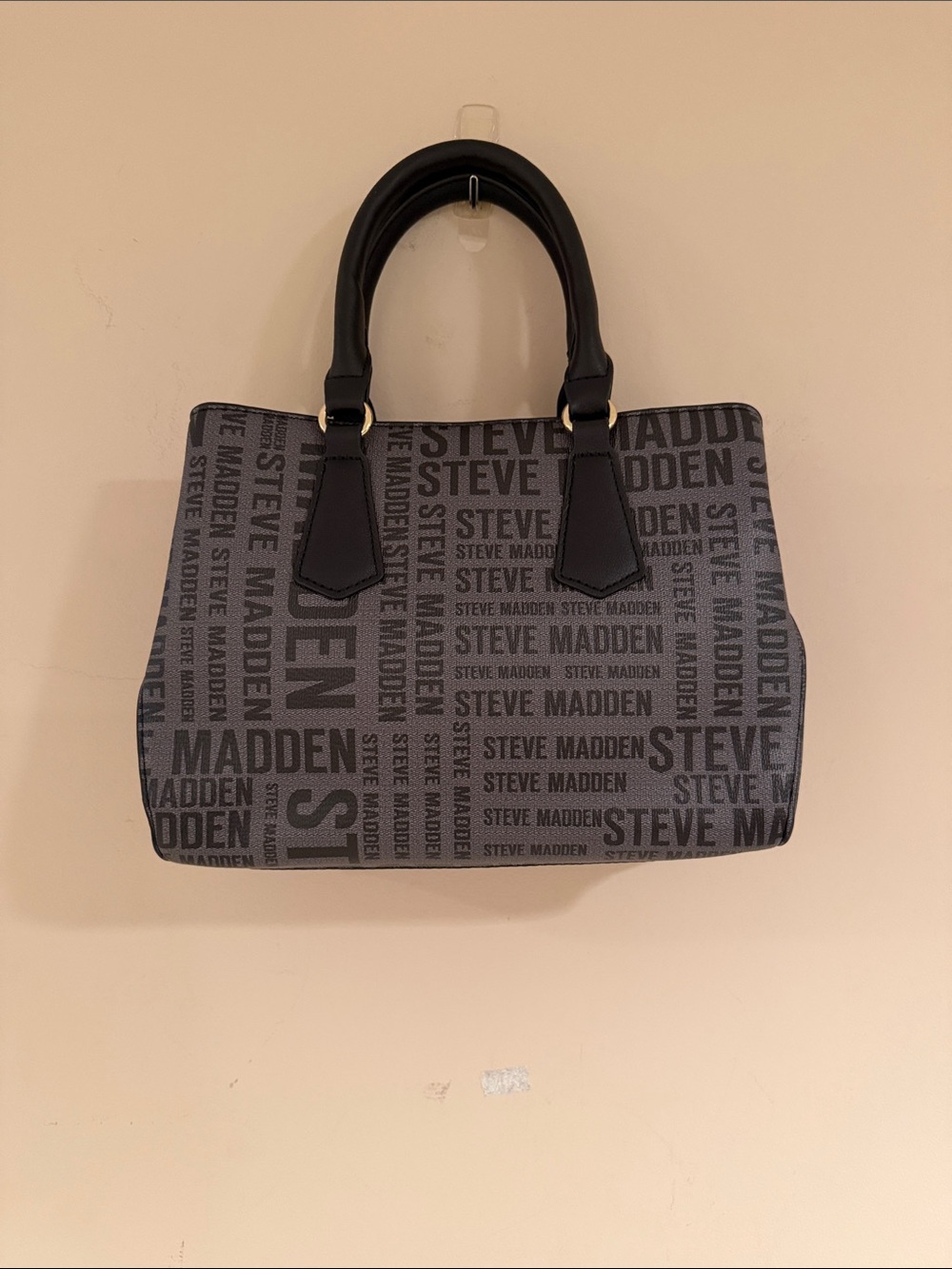 Steve Madden Gray and Black Logo Satchel